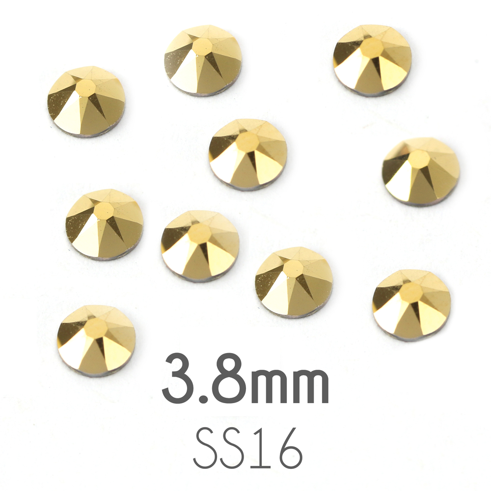 Beads & Swarovski Crystals 3.8mm Swarovski Flat Back Crystals, Gold / Aurum, Pack of 20